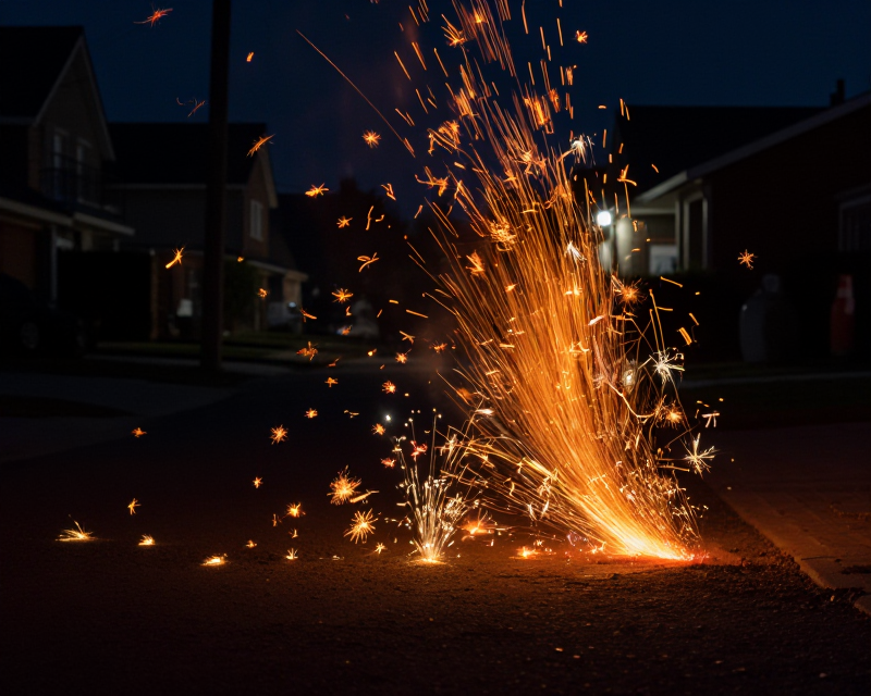 Glowing embers in the night