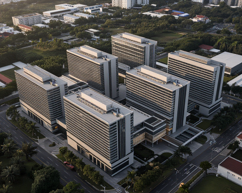 Modern Hospital Complex in Singapore