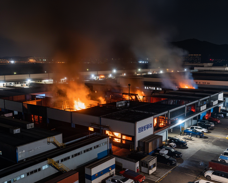 Aftermath of Warehouse Fire in Incheon